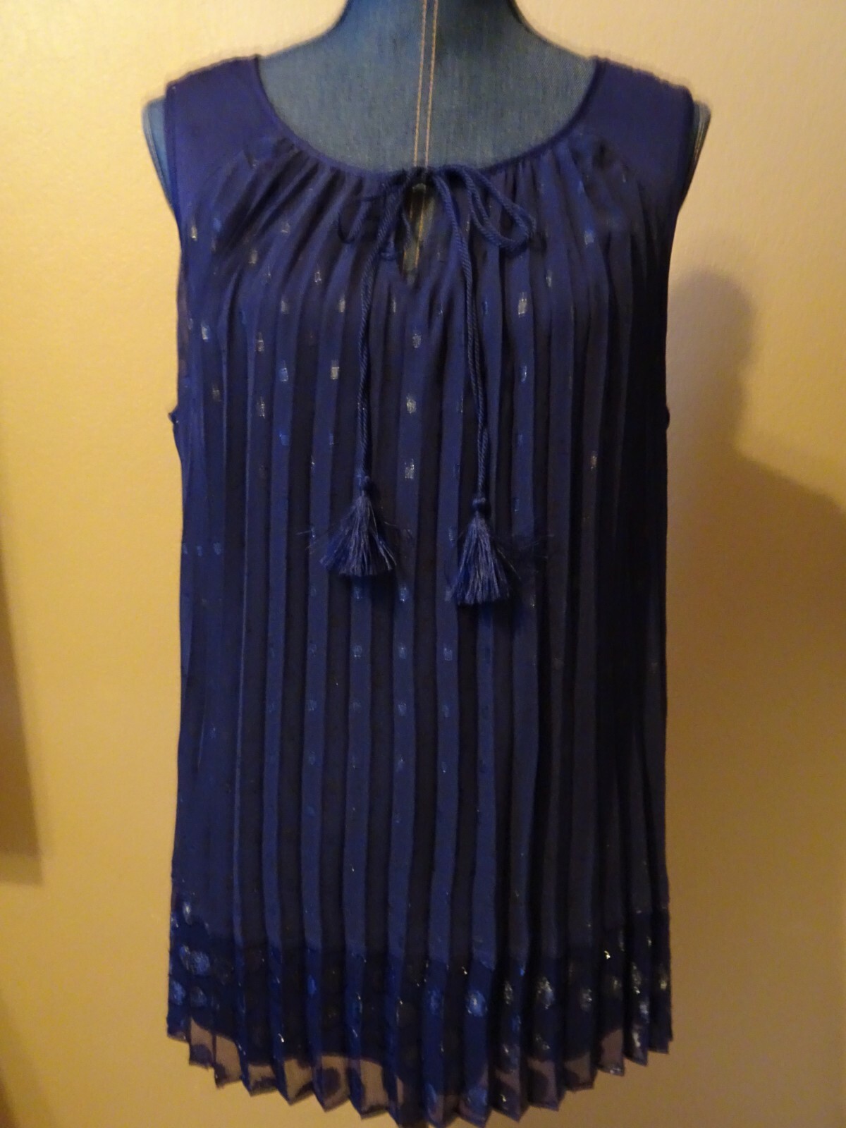 LANE BRYANT Dark Plum Pleated Glitter Sleeveless Lined Top Size 16 NWT