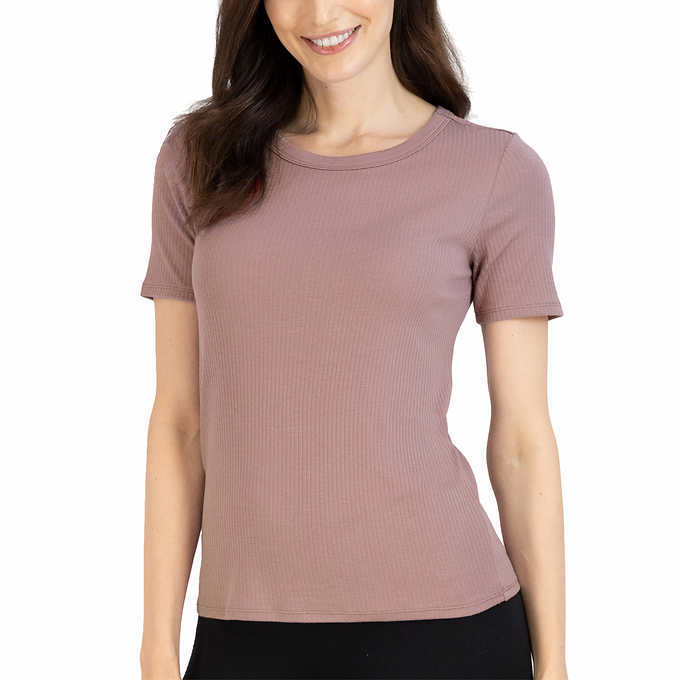 Lucky Brand Ladies’ Ribbed Tee SINGLES Crew Neck Tag Free | G12