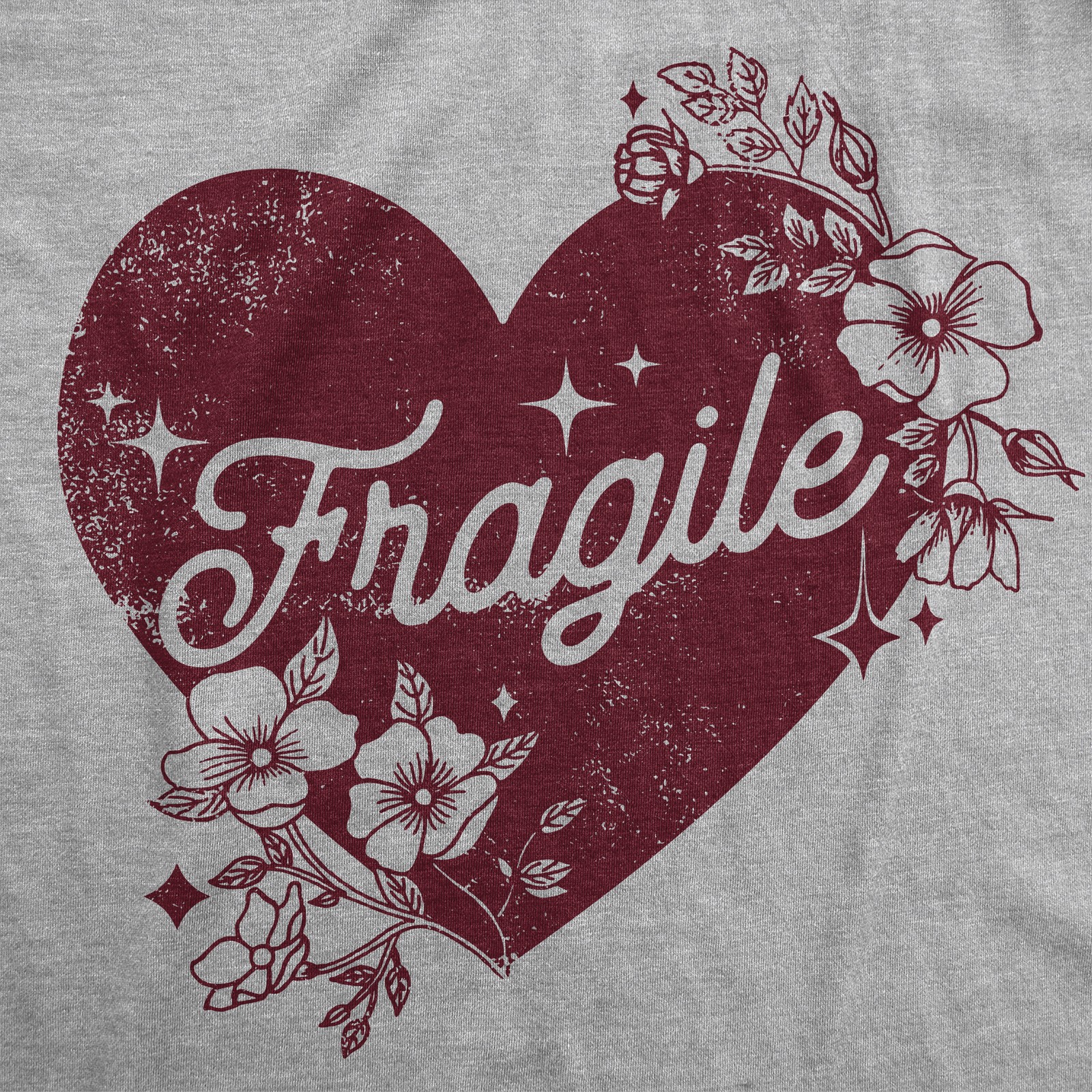 Womens Fragile Heart T Shirt Funny Valentines Day Delicate Sensitive Joke Tee