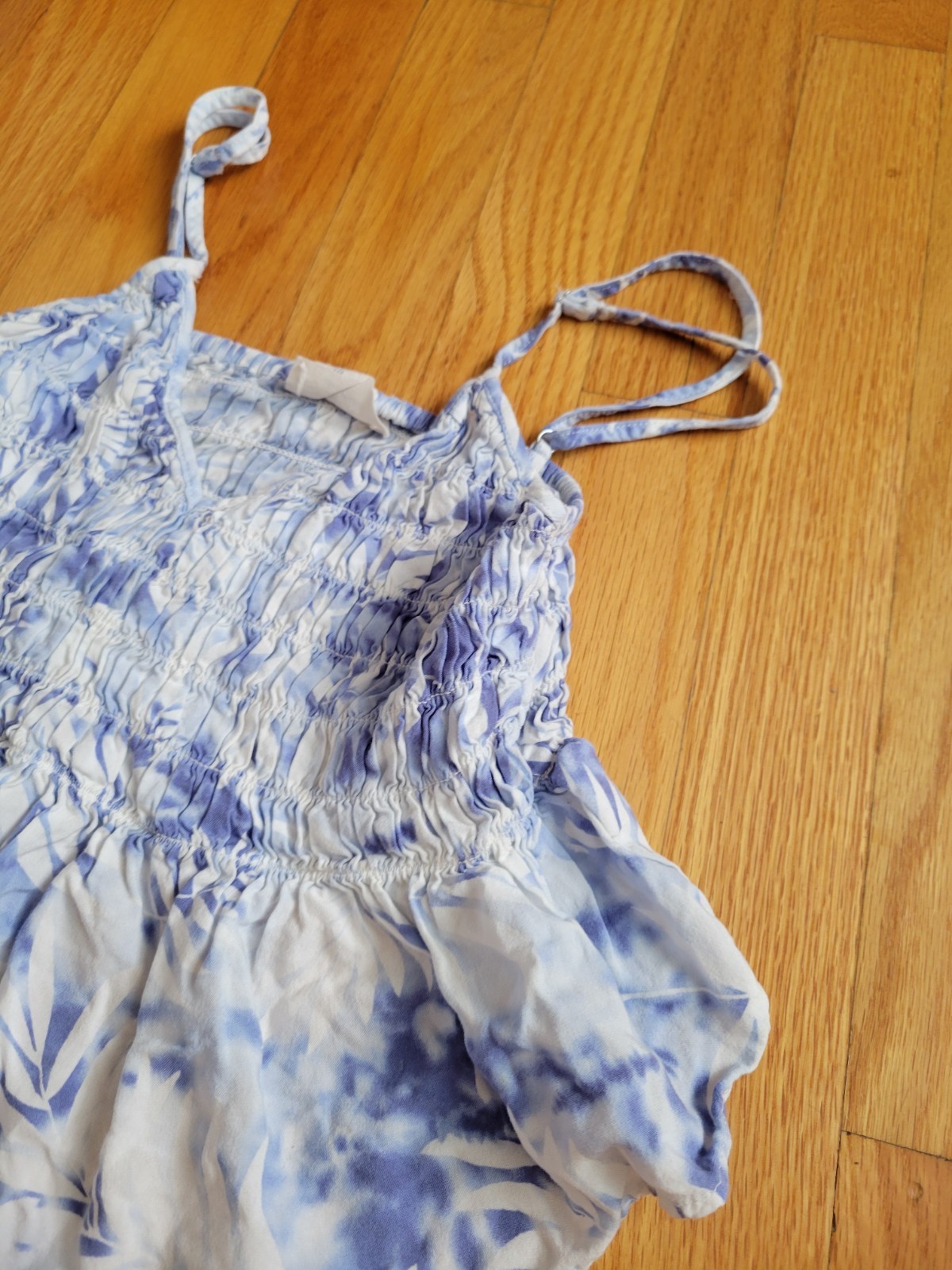 Ocean Drive Blue & White Smocked Camisole Top Women’s Summery Beach Vacation S