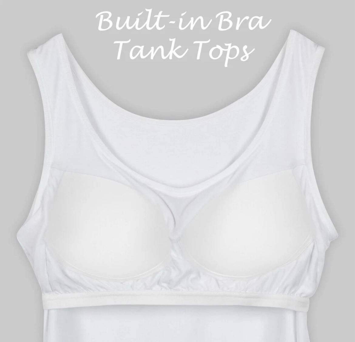 Women Cami Camisole With Built in Bra Push Up Padded Vest Baisc Layer Tank Tops