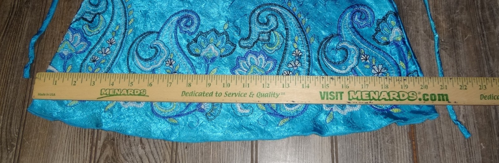 Y2K Turquoise Embroidered Empire Waist Cap Sleeve Womens Sz Medium Boho