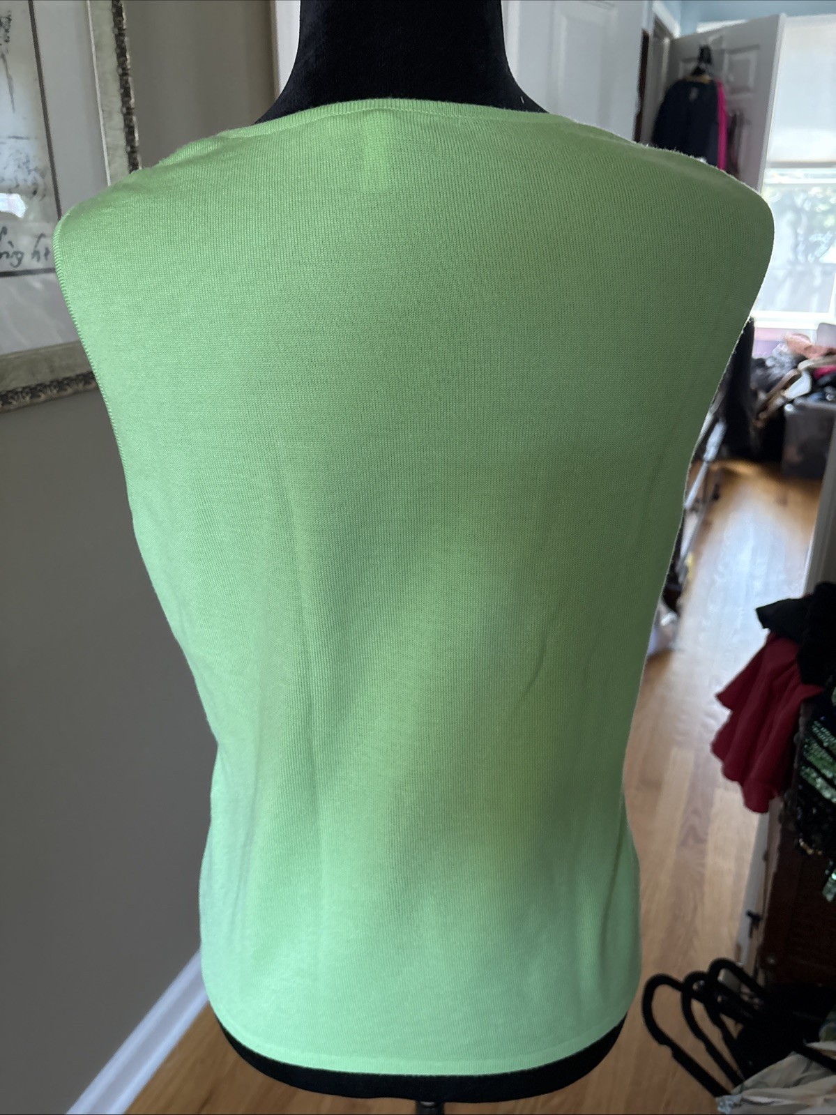 Escada Womens Old Money Wool Minimalist Top Sleeveless Italy 40/M Summer green