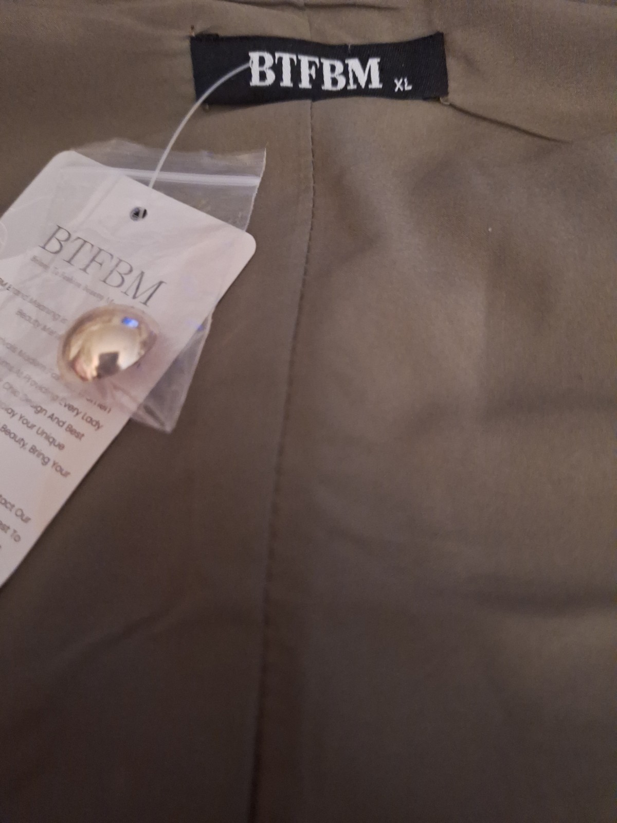 BTFBM Womens XL Tan Polyester Fitted Lined Vest & 4 Gold Tone Buttons 166