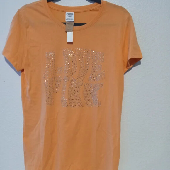 VICTORIA SECRET PINK Perfect Crew TEE T-SHIRT XS S L XL NEW Logo Cotton Tie Dye