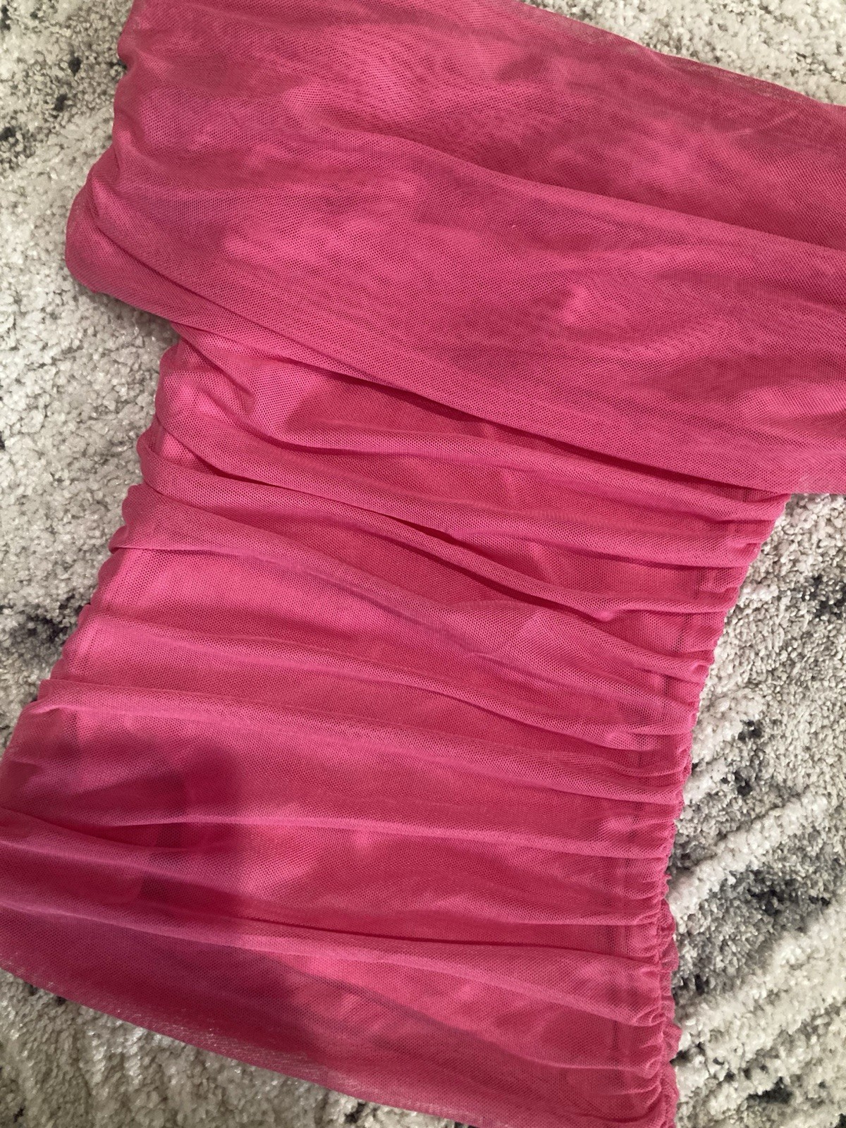 NEW Bebe Rose Pink Off Shoulder Sheer Ruched Stretchy Sexy Top XS 0 2