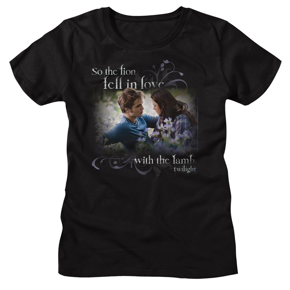 Twilight Movie Saga Women’s T Shirt EDWARD & BELLA IN LOVE New Black Cotton