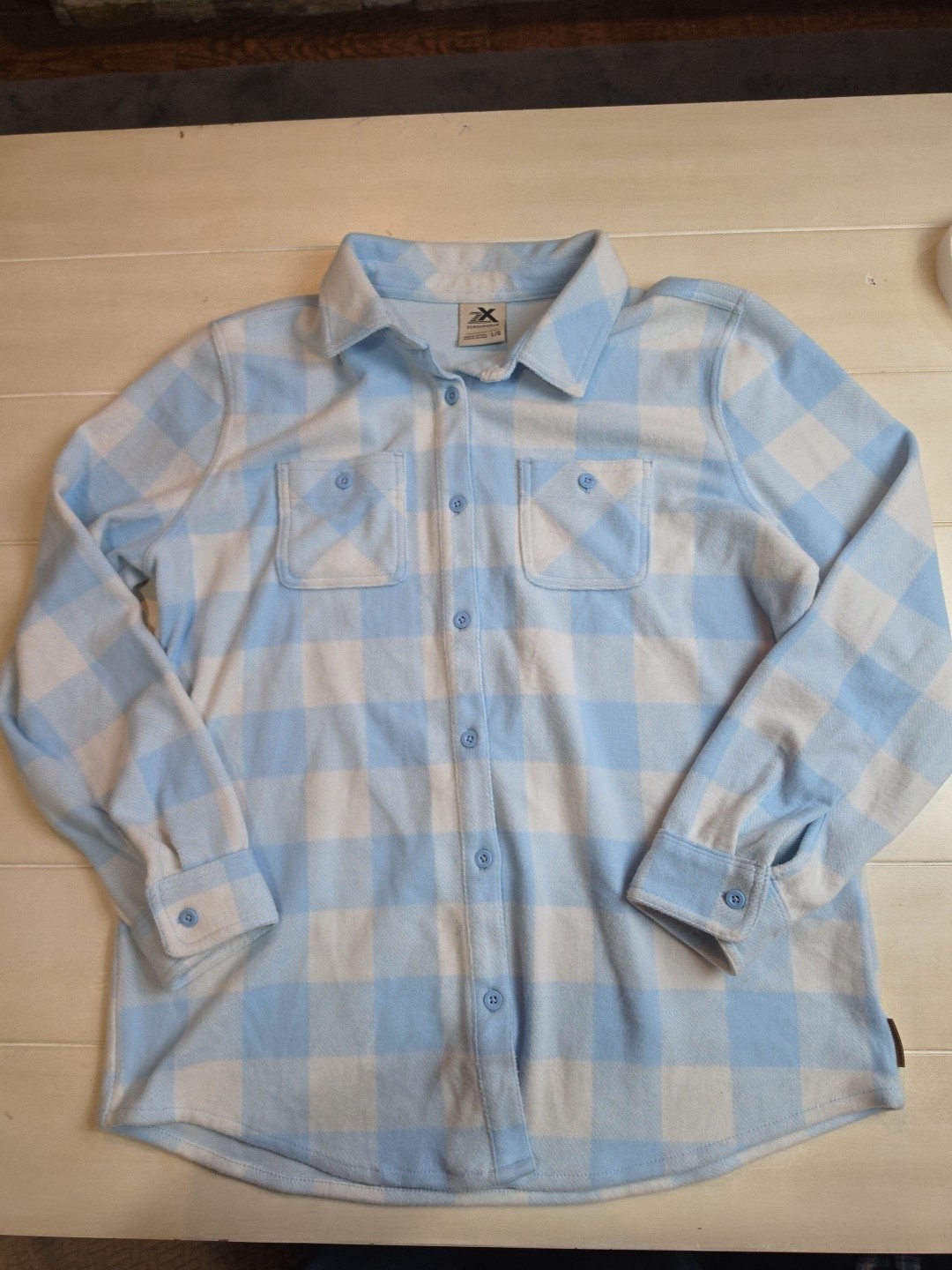 ZeroXposur Womens Size L Long Sleeve Button Up Soft Plaid Shirt