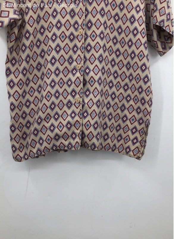 Suburbans Vintage Geometric USA Made Button Down Shirt Women’s 8 Cowboy Retro