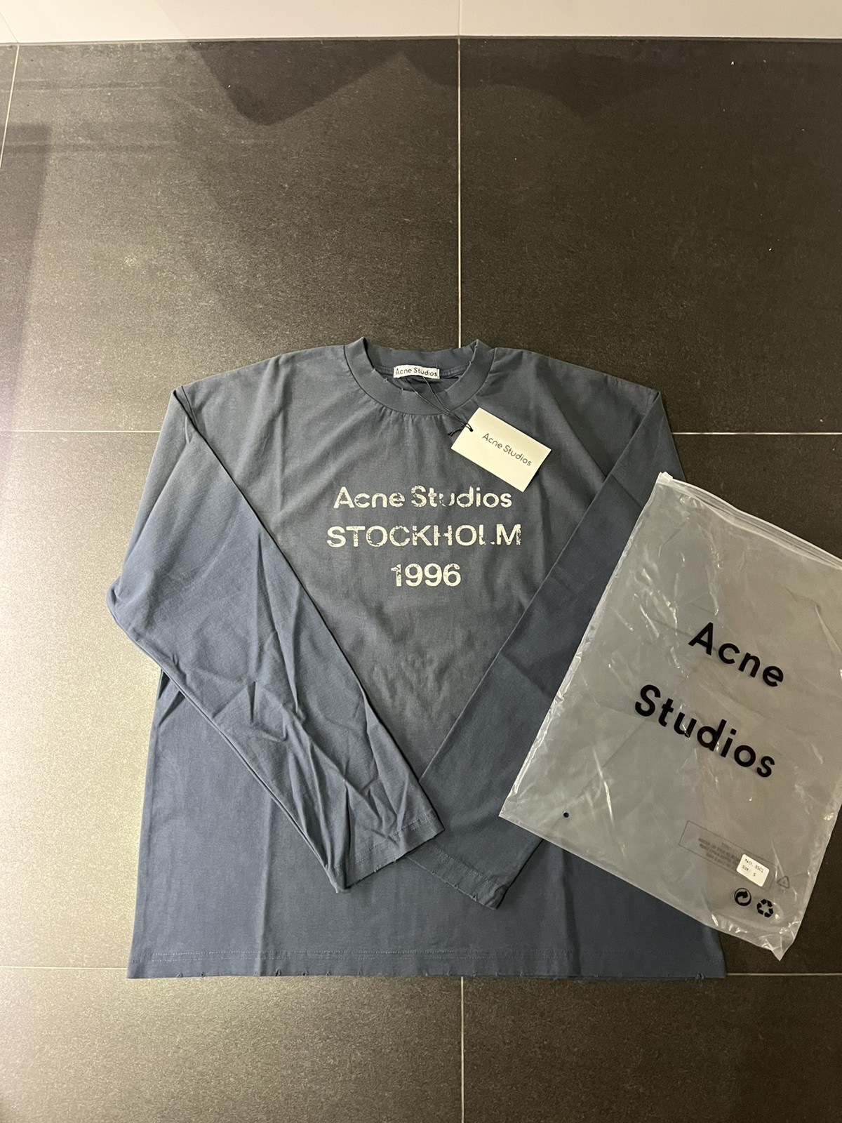 SIZES S&M AVAILABLE Acne Studios Stockholm 1996 Unisex Navy Blue Long Sleeve