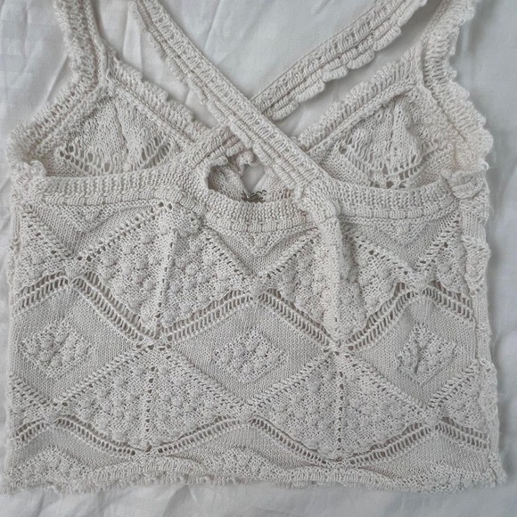Y Studio Ivory Crochet Knit Hook Front Tank Top XS