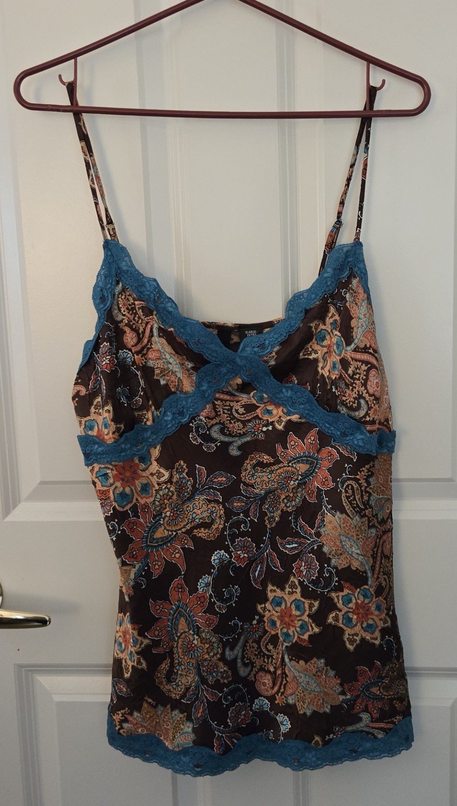 MixIt Vintage Y2K Lace Trim Paisley Camisole Womens Size XL Fairy Boho New w tag