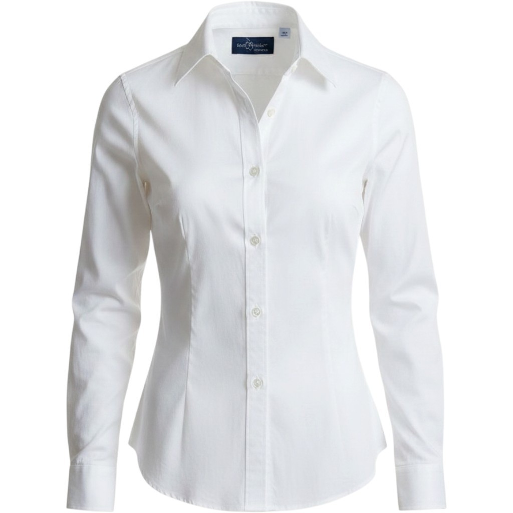 Becky Thatcher Button Down Shirt Women S White Wrinkle Free Long Sleeve Preppy