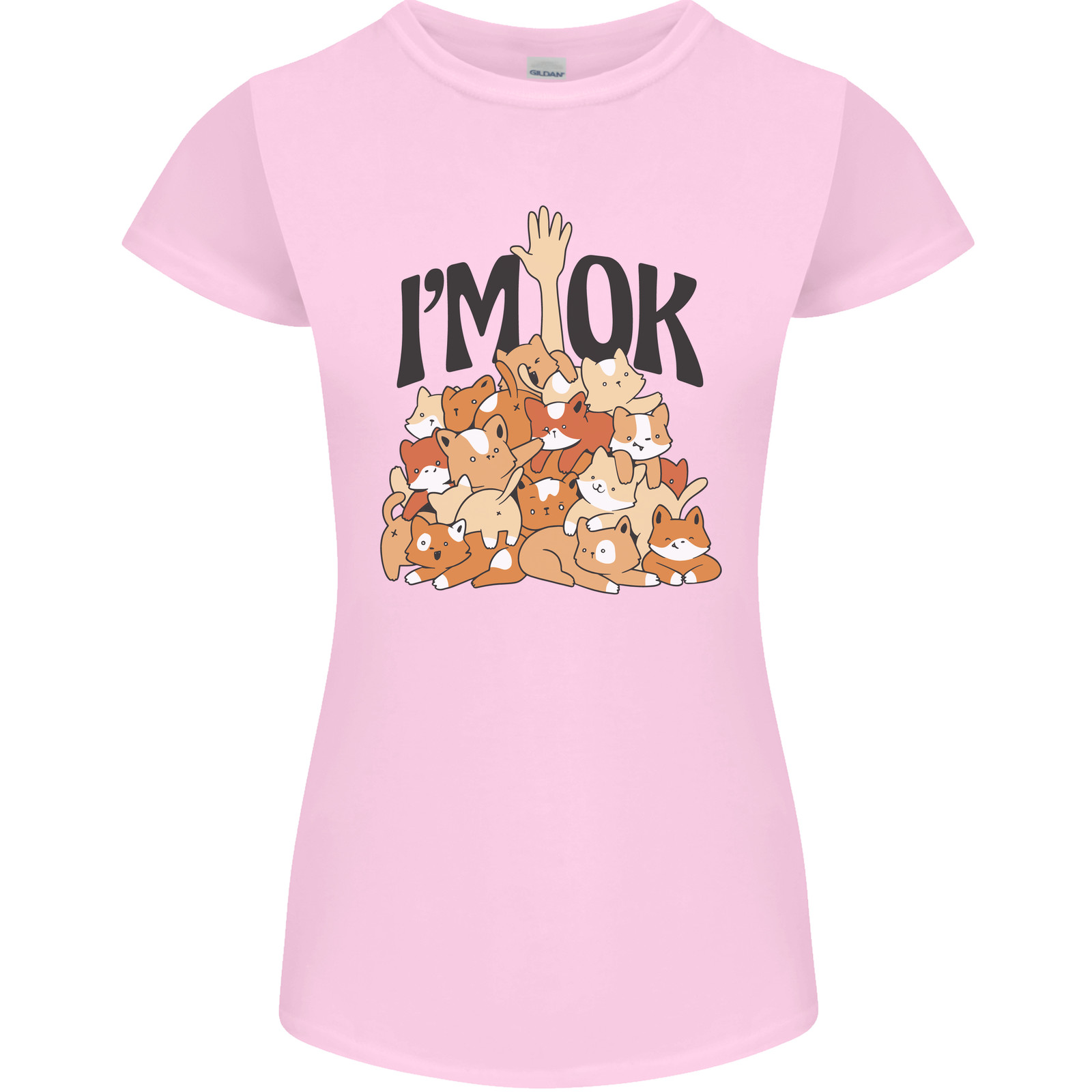 Im OK Funny Cat Mum Dad Crazy Lady Kitten Womens Petite Cut T-Shirt
