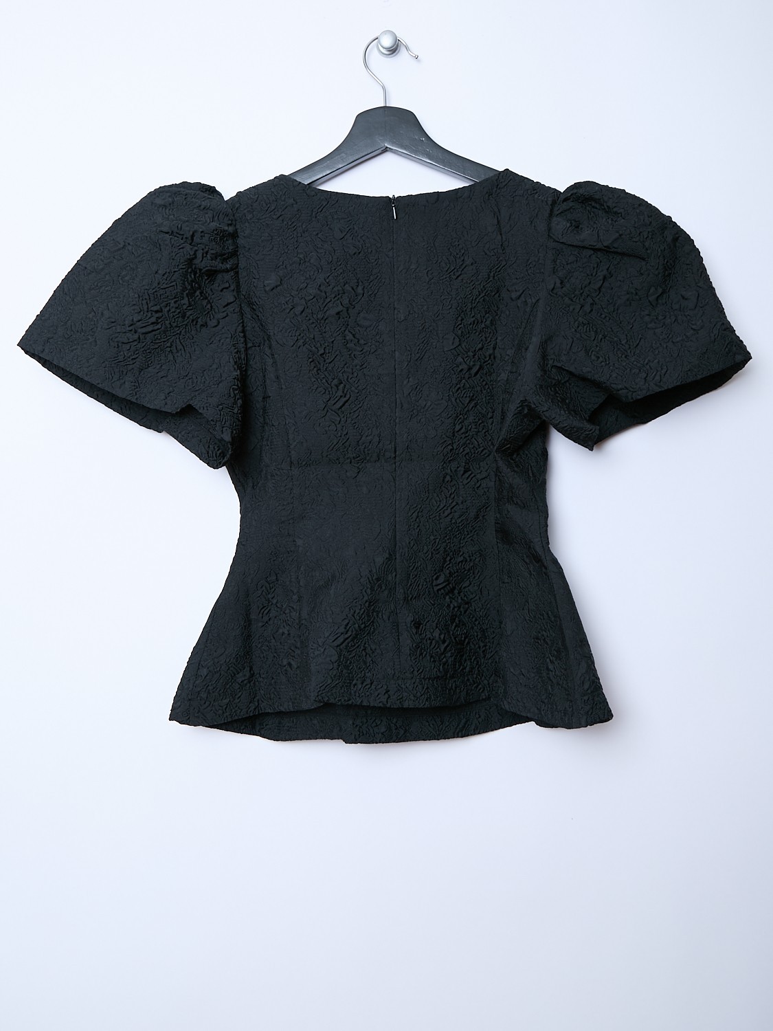 Simonett Puff Sleeve Structural Victorian Textured Japandi Scandi Style XS Top