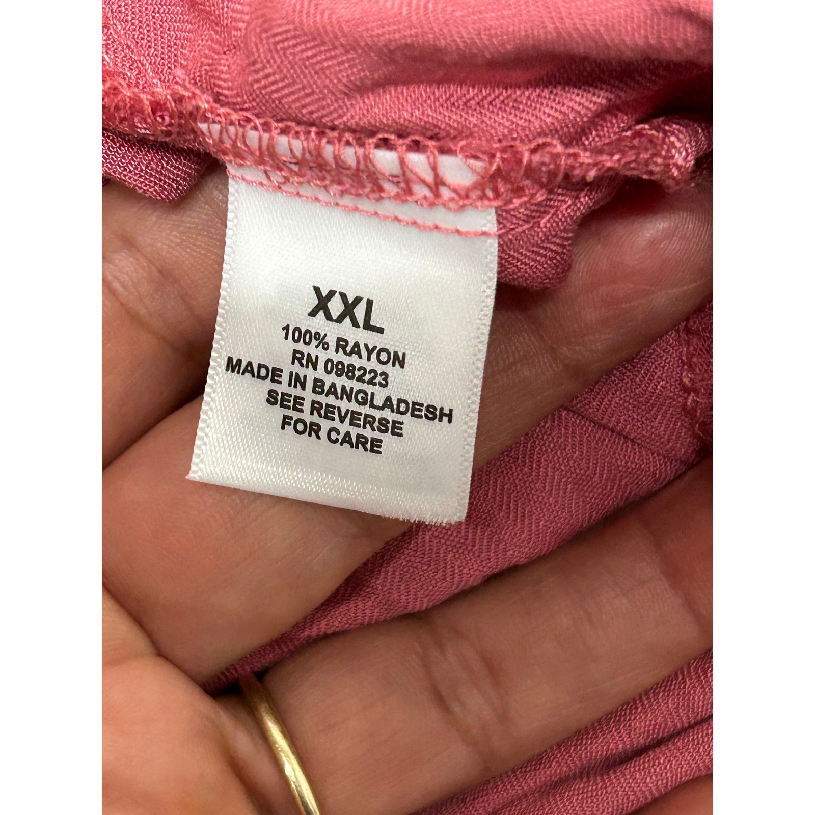 Magellan Shirt Womens XXL Pink Rayon Classic Fit Long Sleeve Roll Tab Outdoor