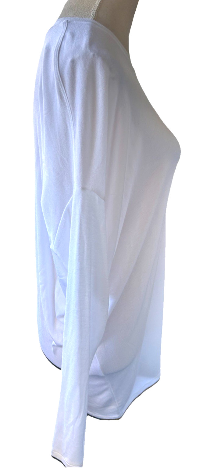 Athleta Women S Cloudlight Restore White Crew Neck Asymmetrical Relaxed Top