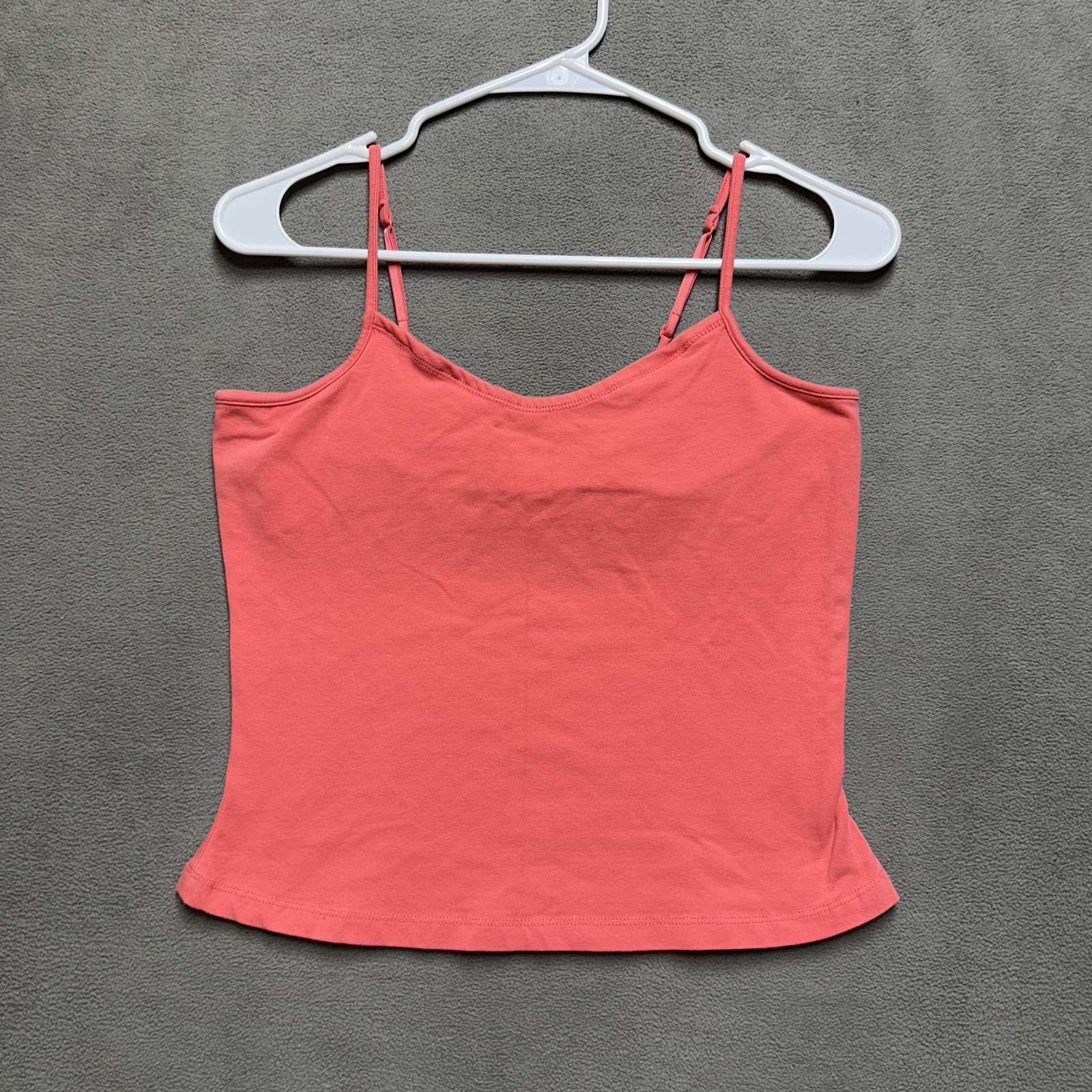 Route 66 Cami Tank Top Womens Large Pink Shelf Bra Adjustable Spaghetti Strap