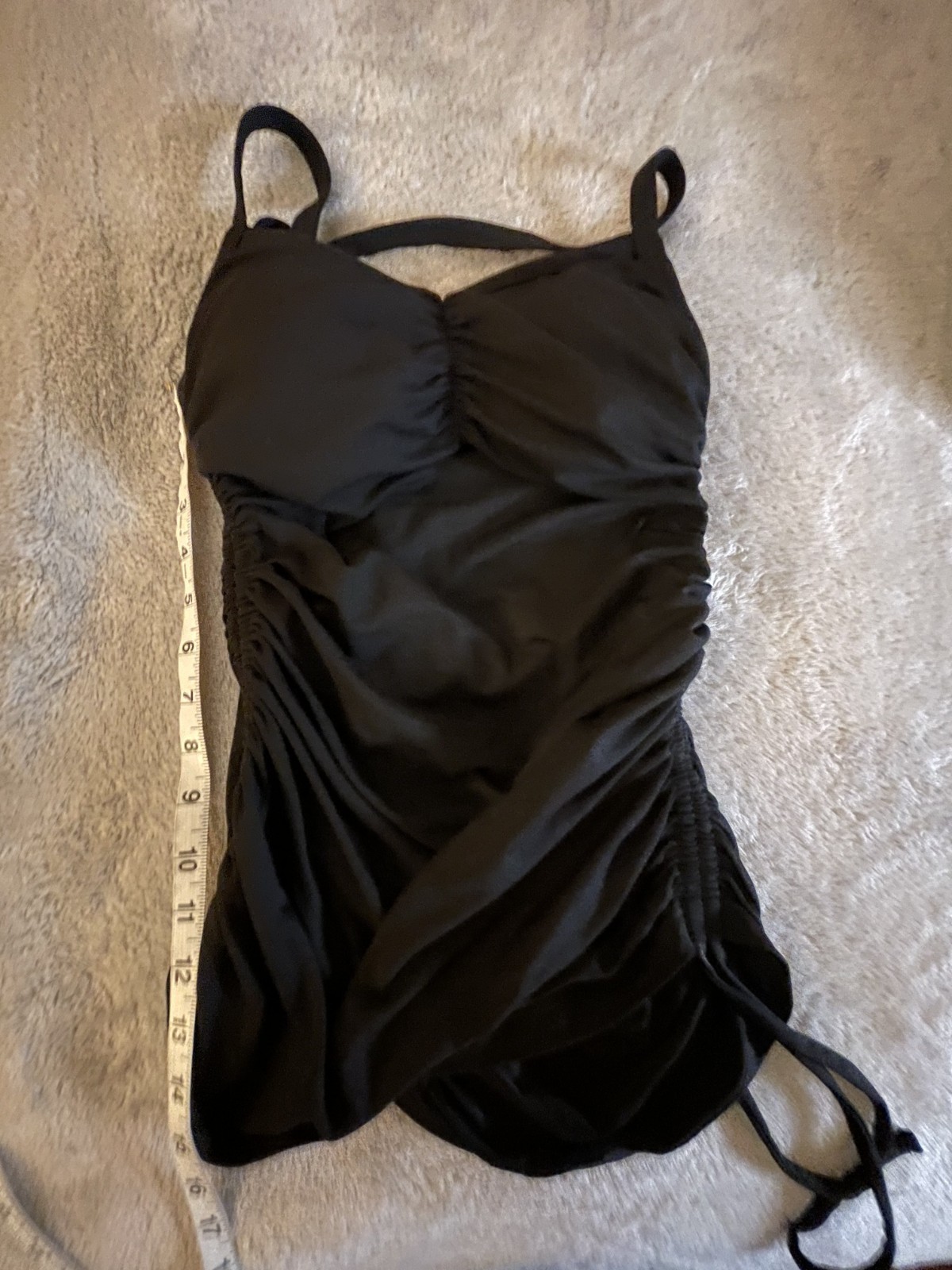 Unique ballet Inspired yoga top with sweetheart neck line and side tie ruching