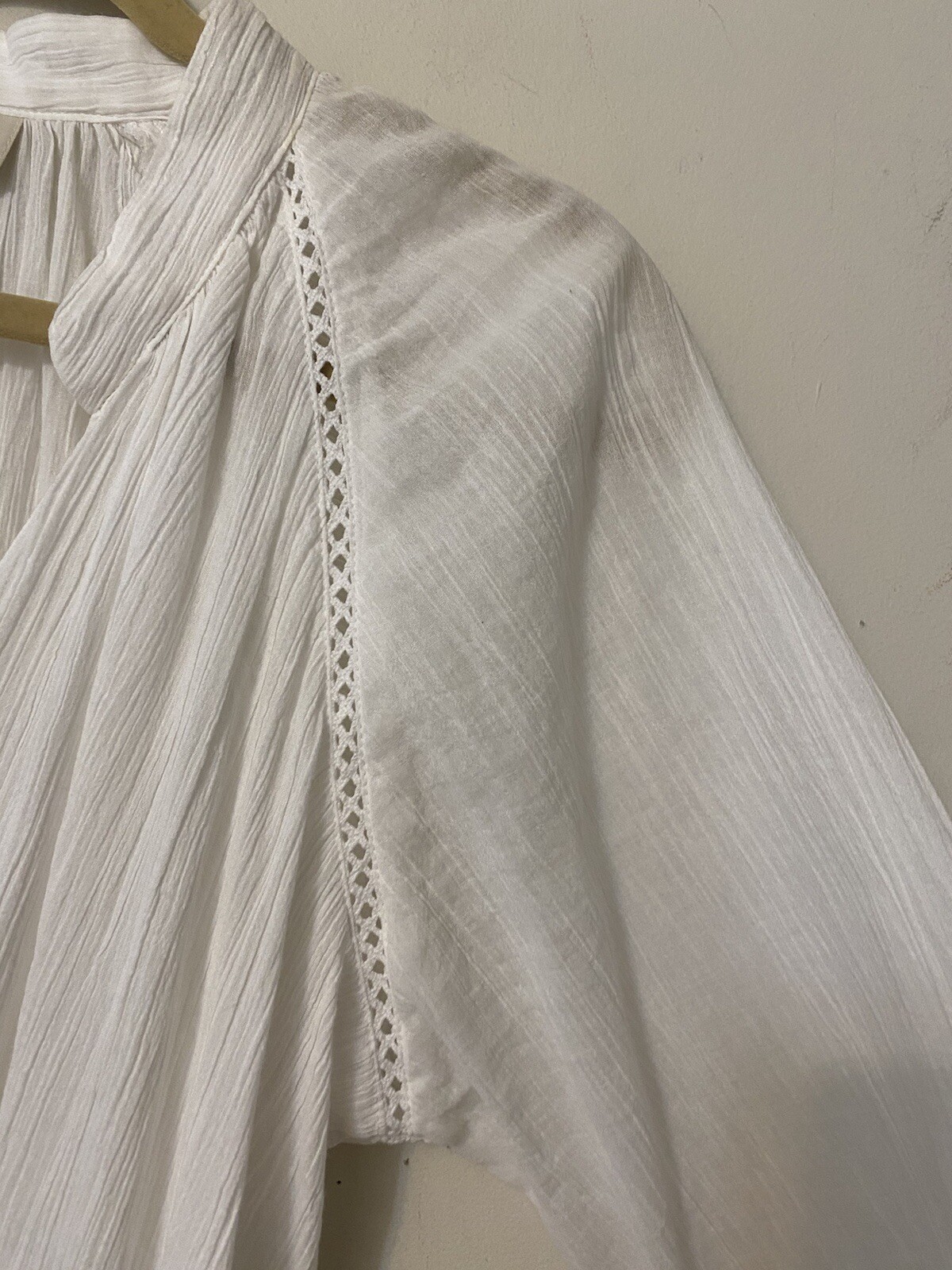 JONES NY SPORT PEASANT HIPPIE BOHO GYPSY CRINKLE FABRIC ELASTIC HEM RUFFLE M