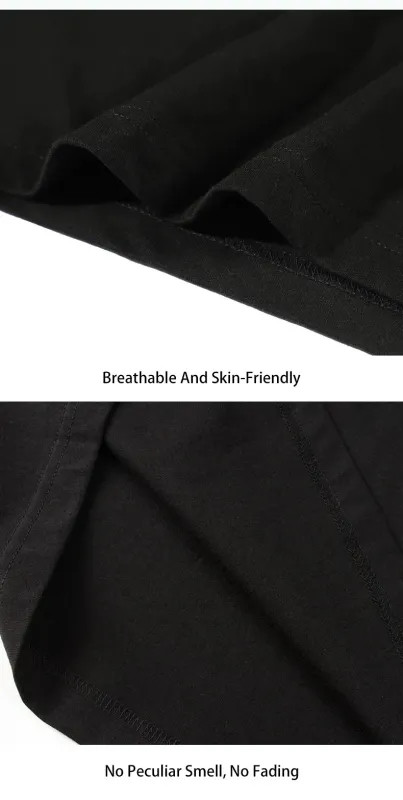 Summer Women’s Retro Black Pure Cotton Short Sleeve Casual T Shirt Top