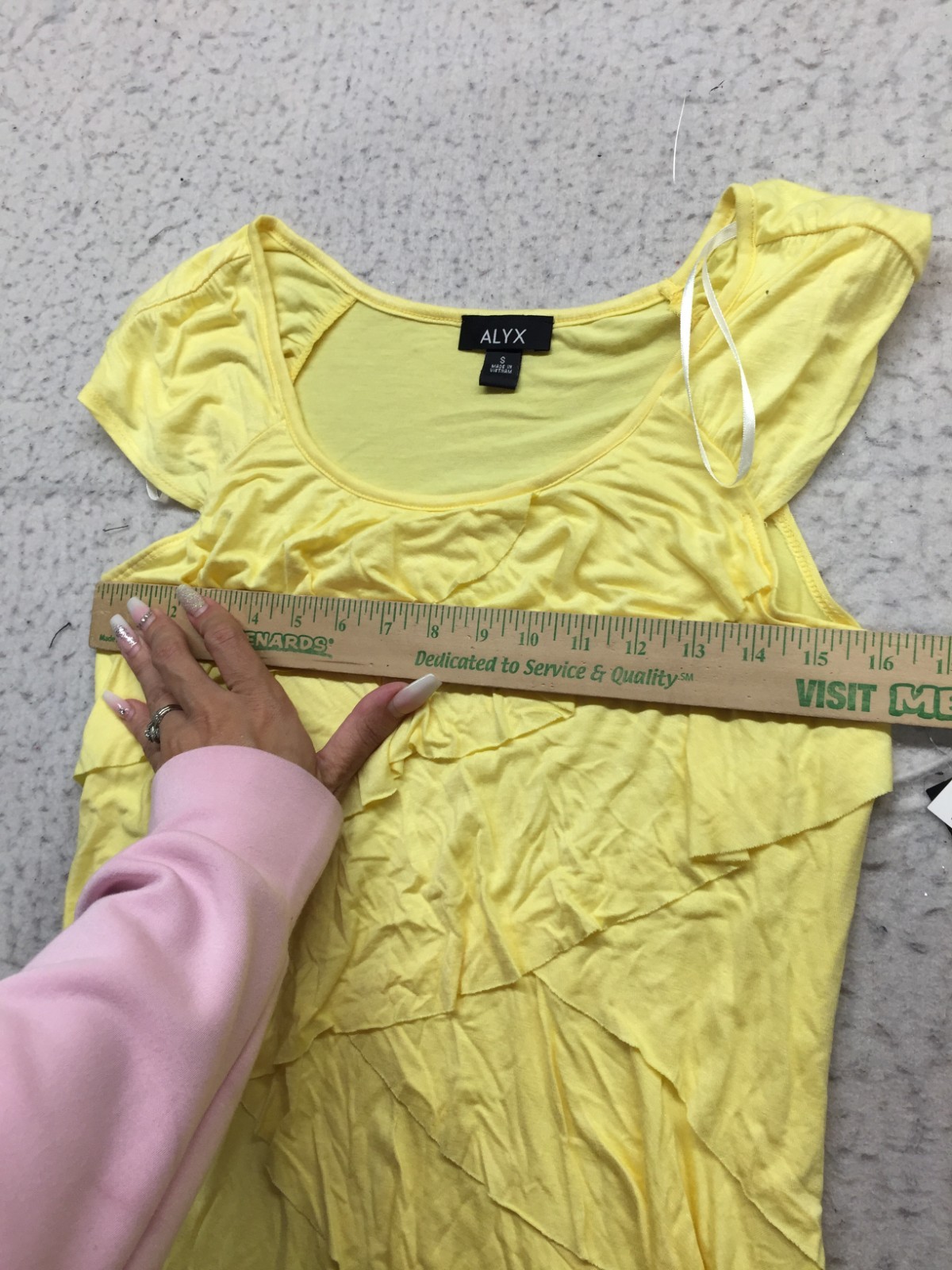 NEW Alyx Top Womens S Small Yellow Cap Sleeve Round Neck Layered Ruffles