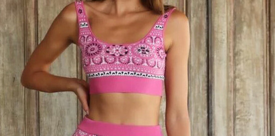 NEW WITH TAGS TIGERLILY LADIES TUNISIA PINK SPORTY CROP TOP SIZE AU 10
