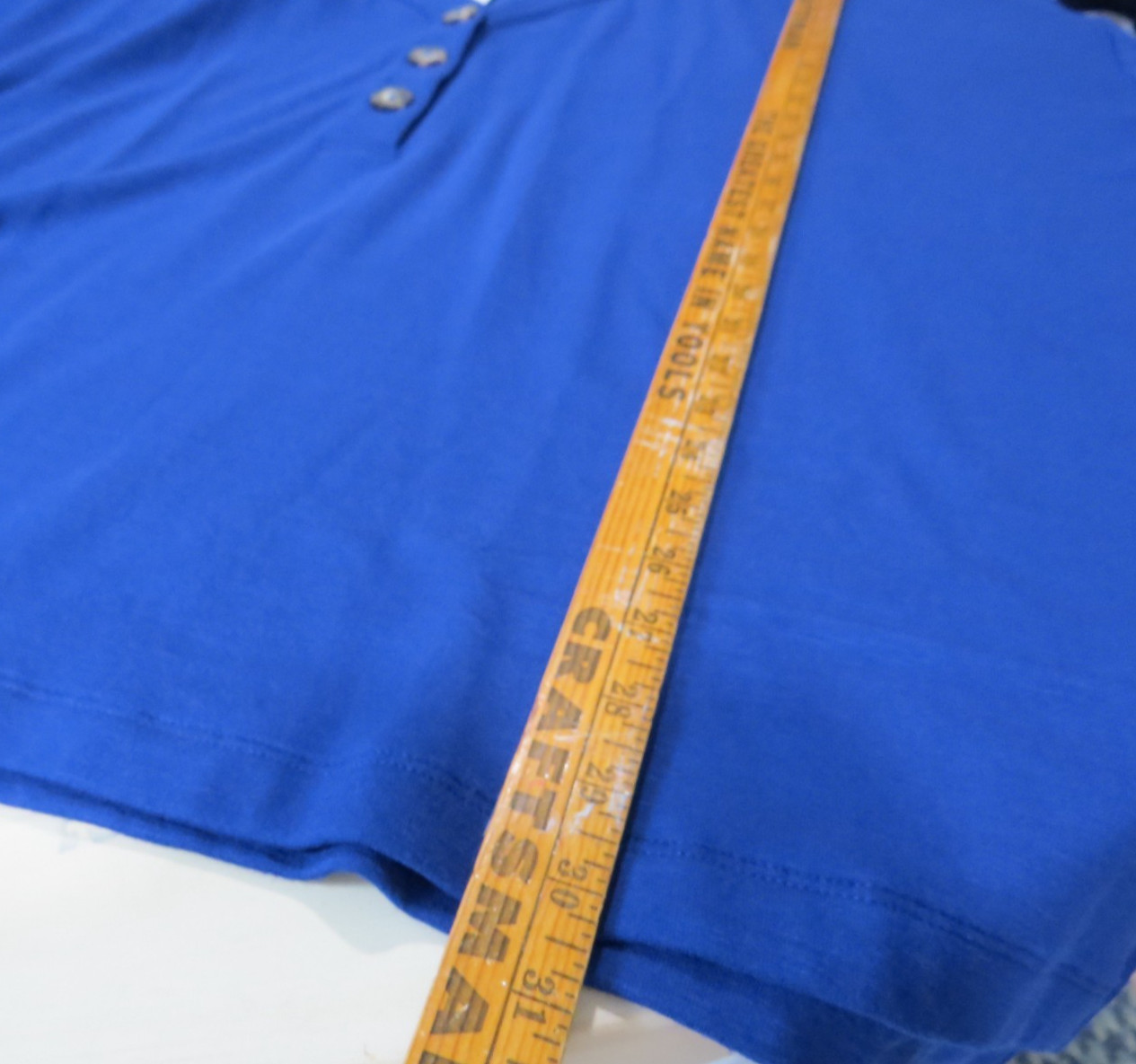 NEW J. Jill V-Neck Henley Top Soft Rayon Blend SIZE 4X Sapphire Blue