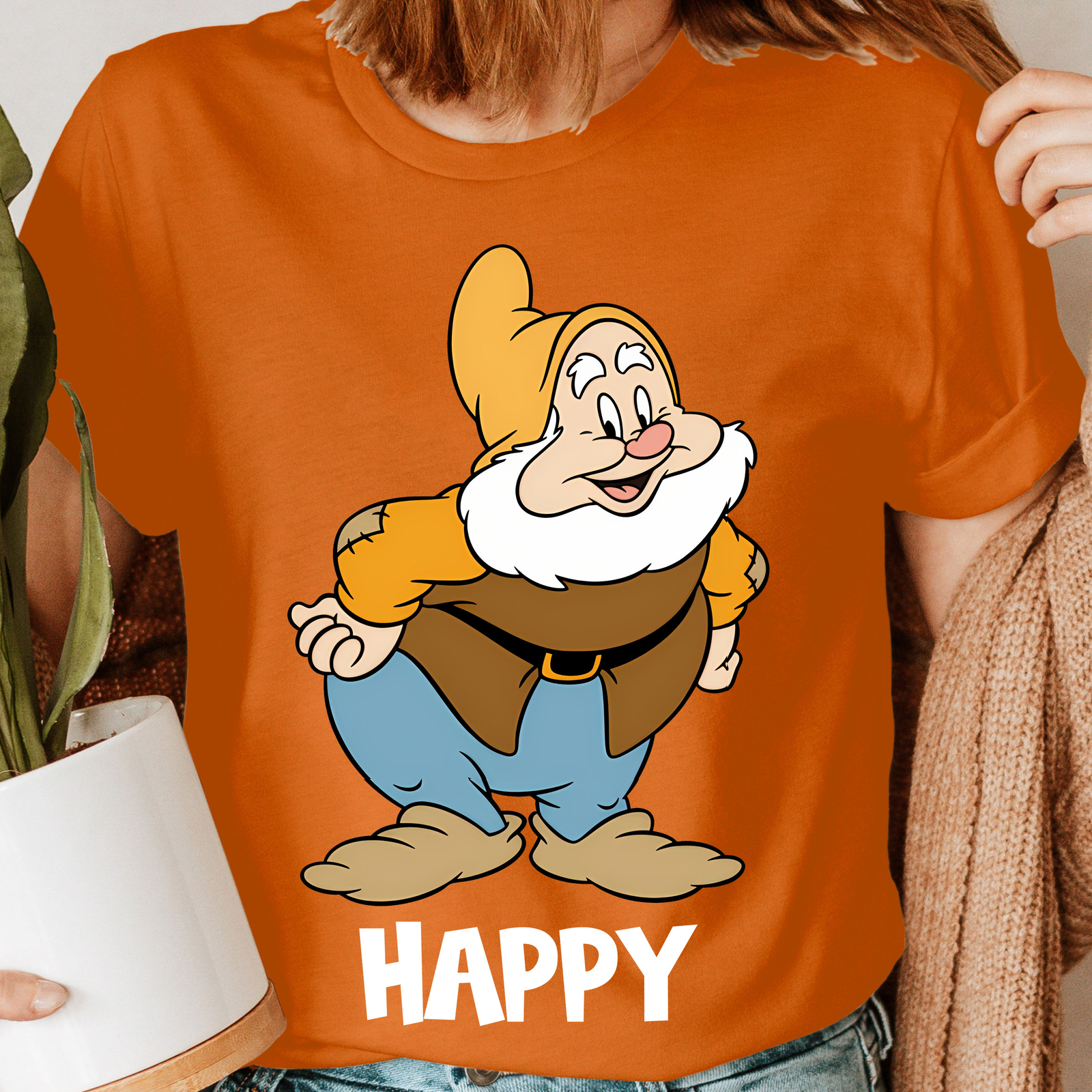 Seven 7 Dwarfs Snow White Happy Costume Funny Bashful Dopey Womens T-Shirts #UJG