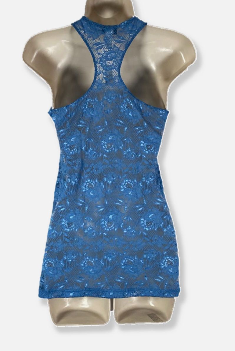 Cosabella Women’s Blue Never Say Never Foxie Racerback Lace Tank Top Size S