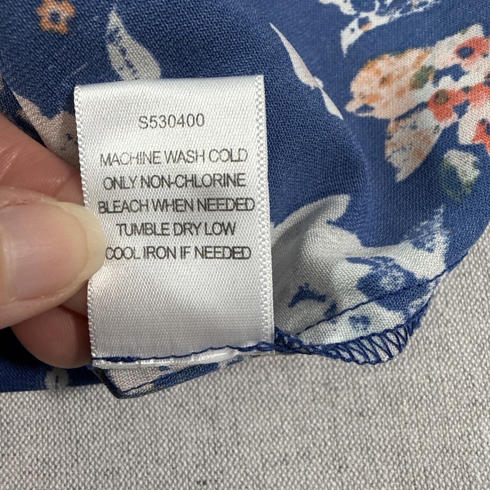 41 Hawthorne Scalloped Cap Sleeve Blouse Xs Womens Blue Floral V Neck Key Hole