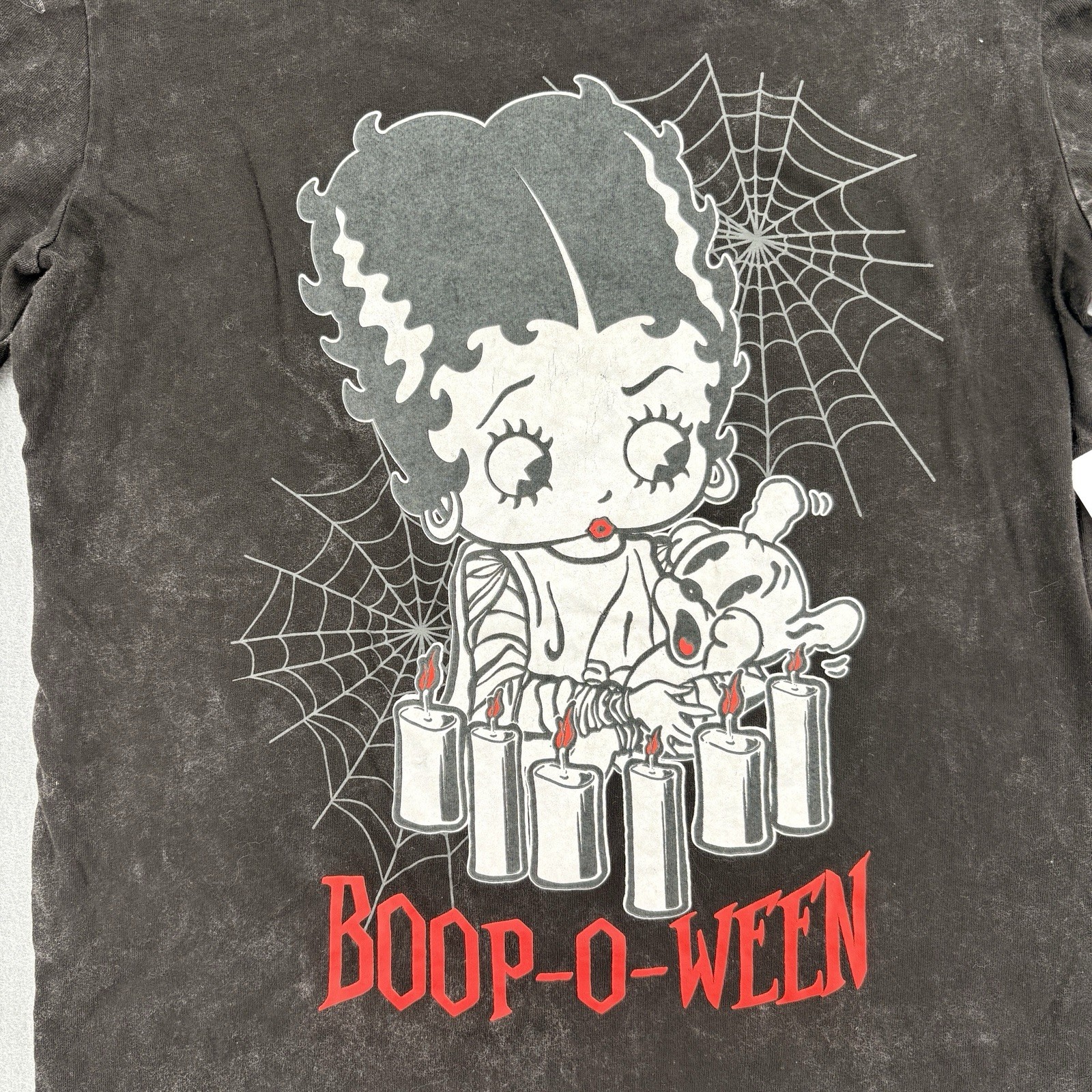 Betty Boop Tshirt Women XXS-L Halloween Graphic Cute Witchy Goth Spooky Tee