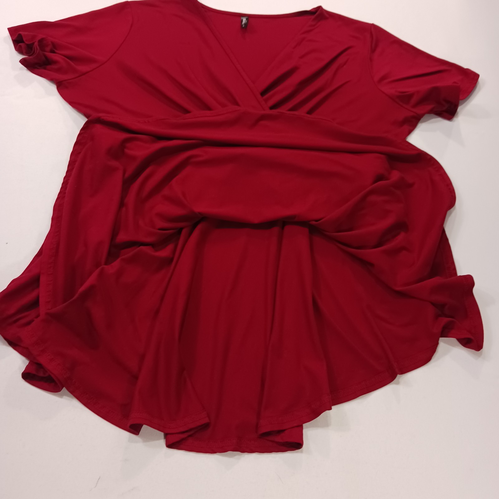 Allegrace Women’s Red Stretch Short Sleeve Casual Top Blouse Size 1X