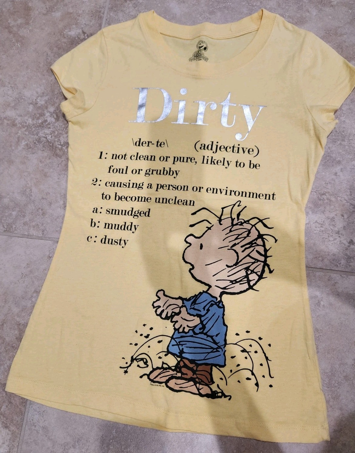 Pig-Pen Graphic Tee Pigpen Pig Pen Dirty Definition Comics Cartoon Grunge Snoopy