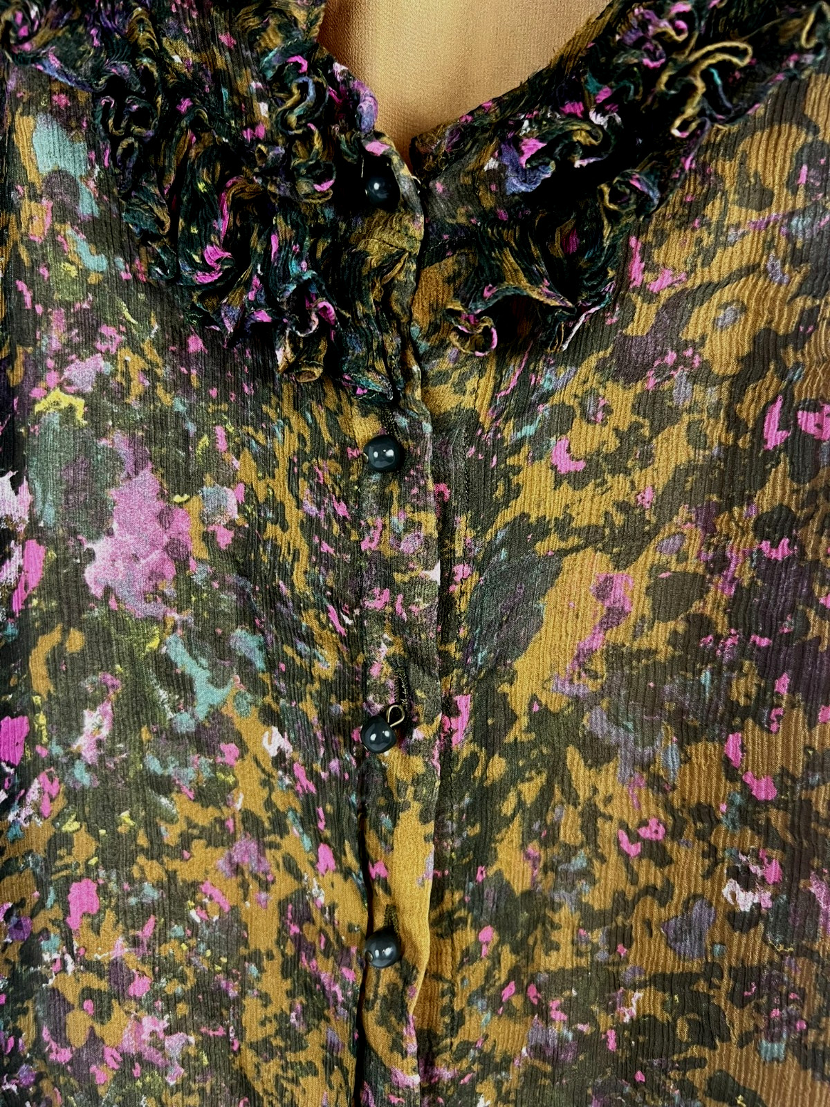 J Crew Womens Sleeveless Blouse Top Pretty Multicolor V Neck Button Down Front 4