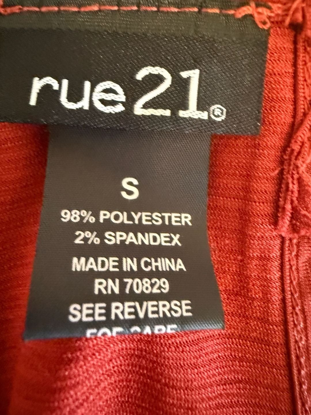 rue21 Women’s Red Ribbed V-Neck Wrap Front Spaghetti Strap Tank Top