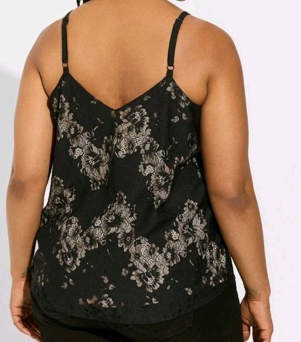 Torrid Sophie Lace Cami Black Over Tan Sleeveless Plus Size 5 5X 28 NWT New