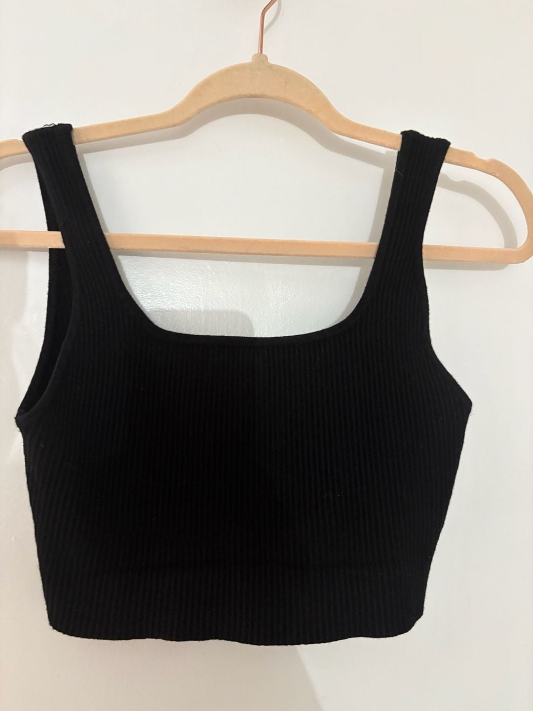House of Harlow 1960 Ribbed Square Neck Cropped Tank Top