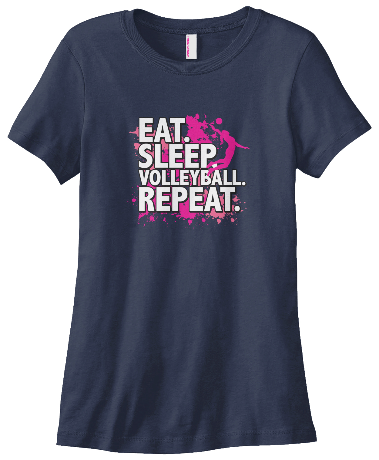 Threadrock Women’s Eat Sleep Volleyball Repeat T-shirt Volley Ball