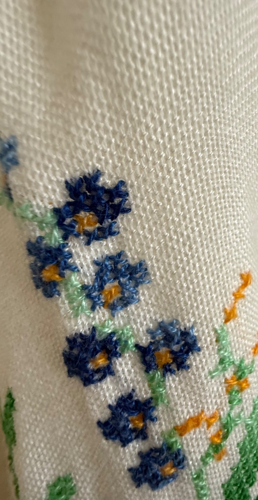 Traditional Yugoslavian Hand Embroidered Peasant Blouse M White Colorful Floral