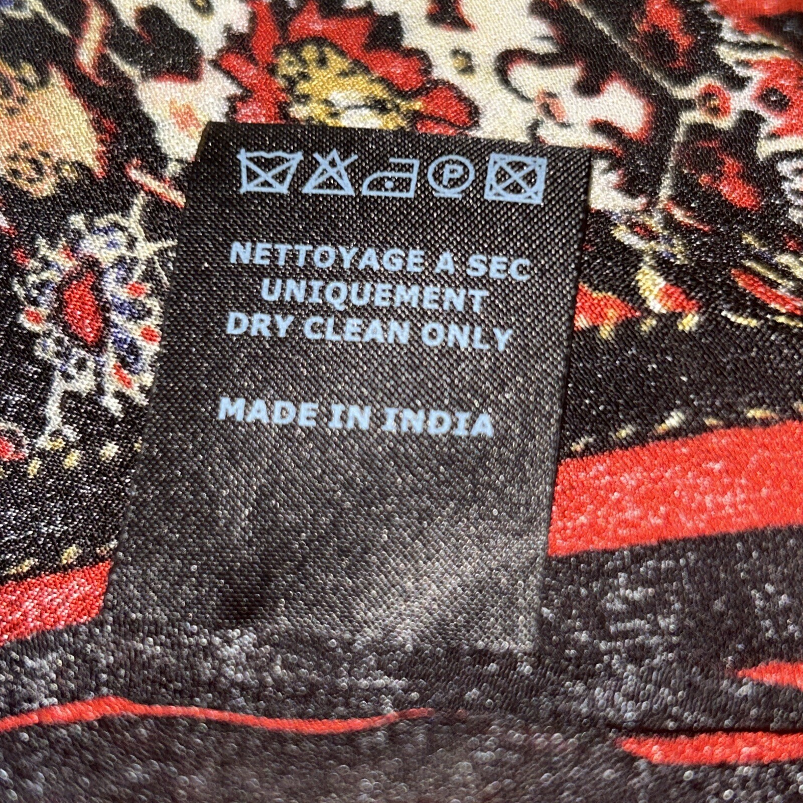 Isabel Marant Etoile Top Tucson Black/Red Paisley Print Crepe Blouse Sz M