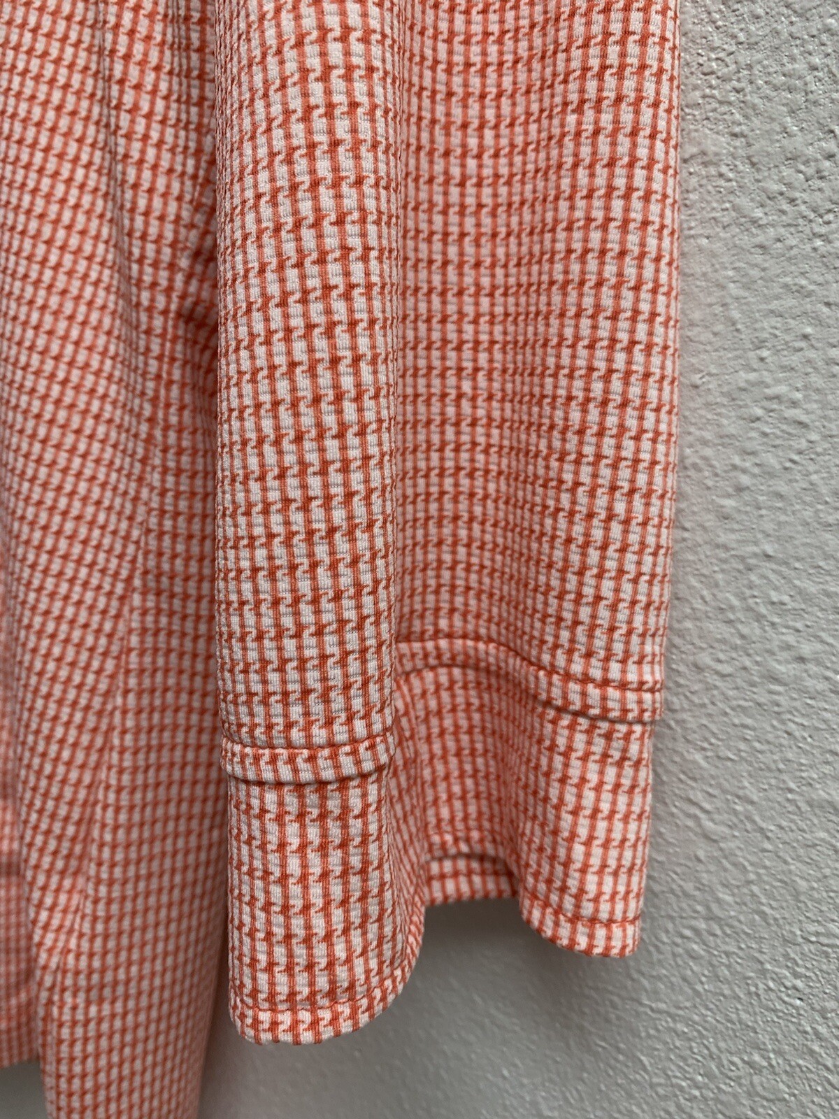 Sport Haley WOMENS MEDIUM ORANGE WHITE 3/4 SLEEVES GOLD BUTTONS ATHLETIC