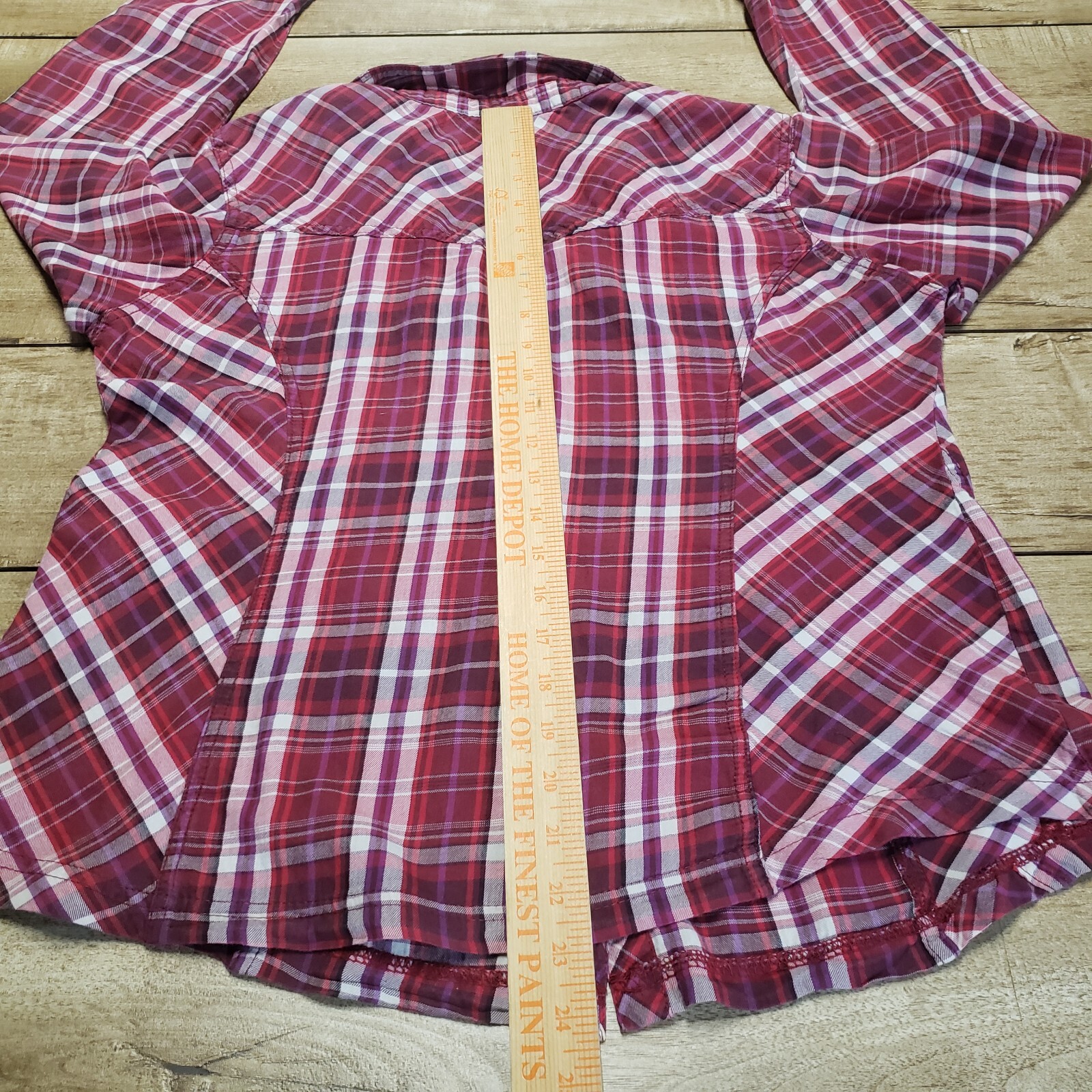 CECIL Shirt Womens Medium Red Plaid Long Sleeve Button Up Western Roper Top