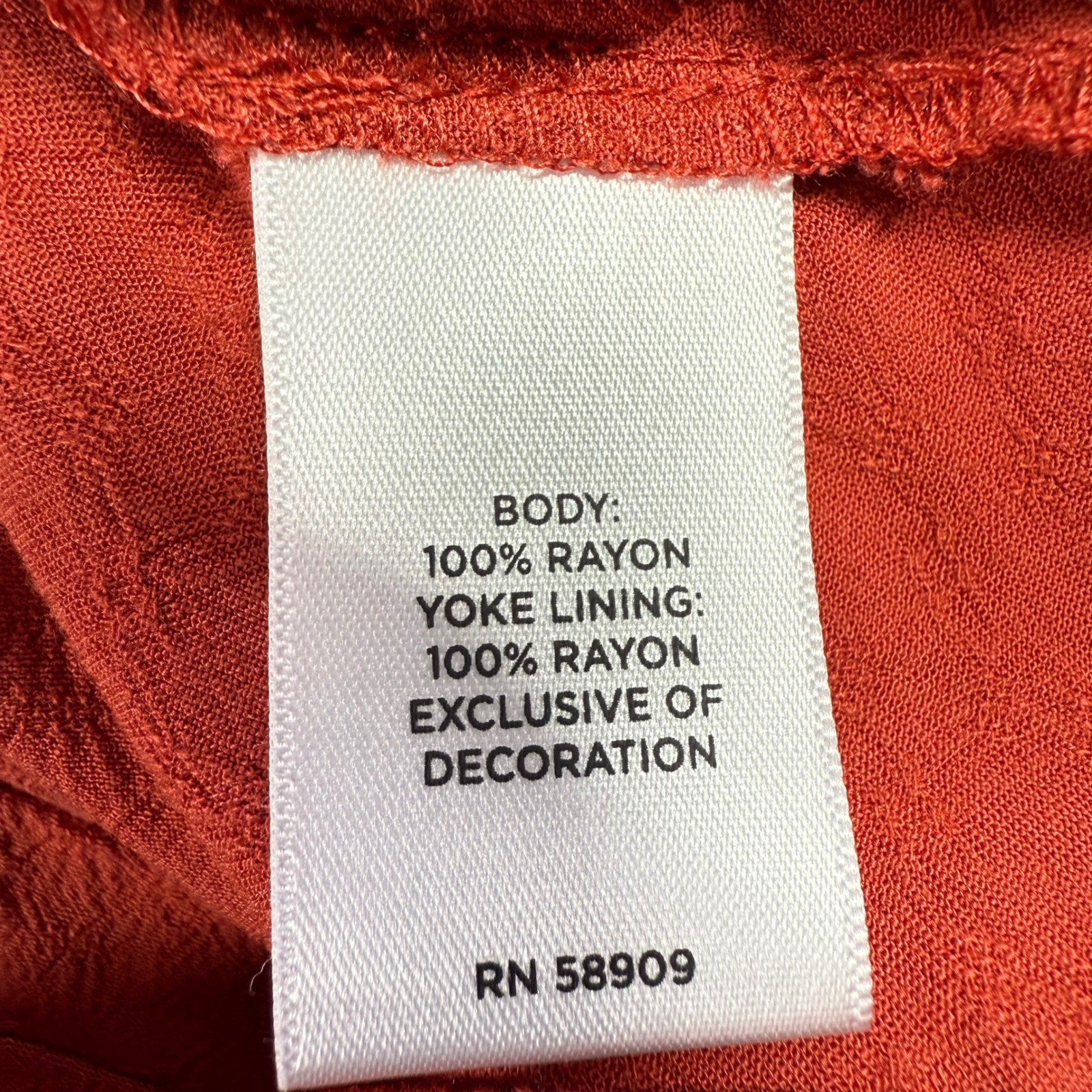Nature by Westbound Boho Peasant Top M Embroidered Rayon Tunic Rustic Orange