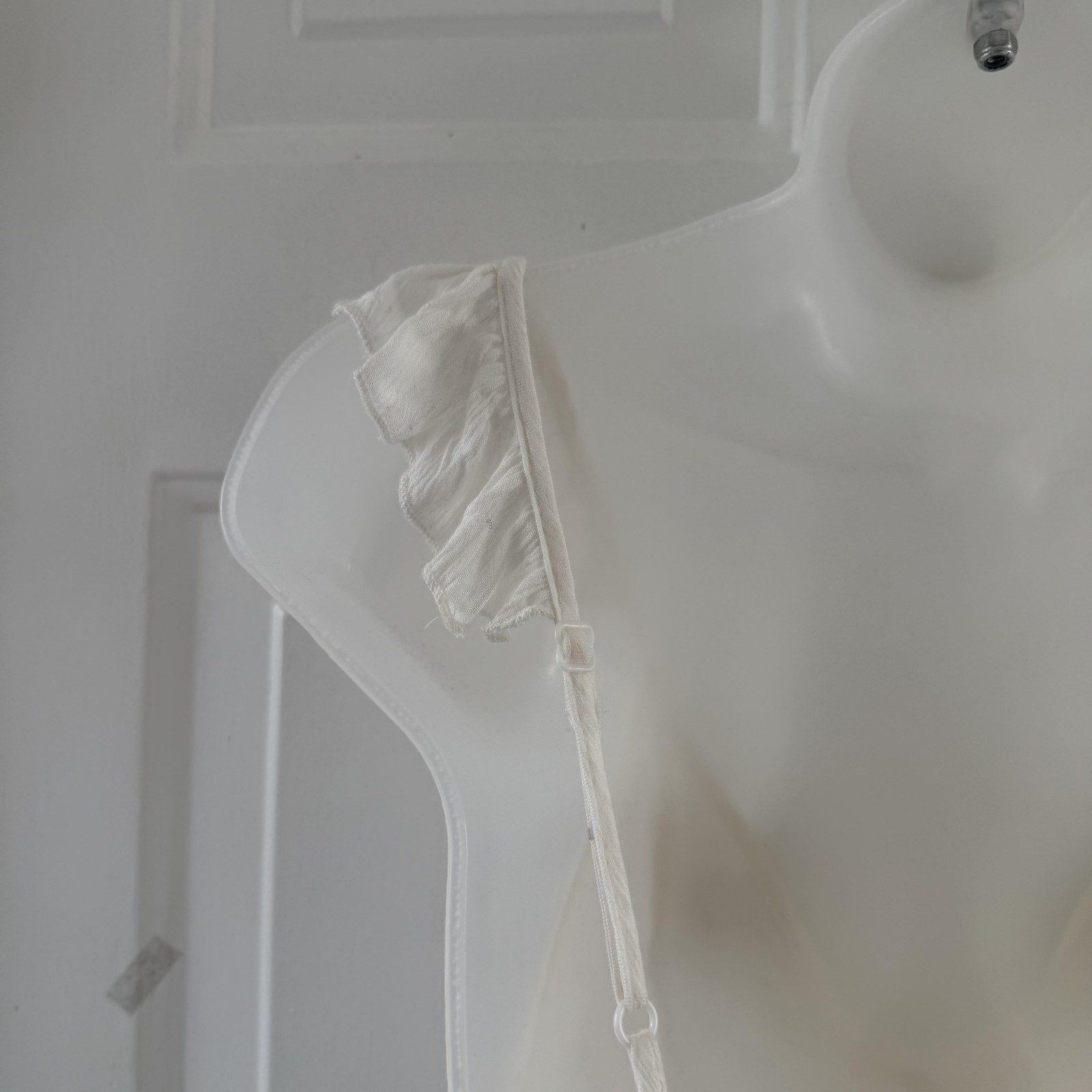 Patrons Of Peace Tank Top Womens M White Ruffle Tie Front Peplum Cami Boho NWT