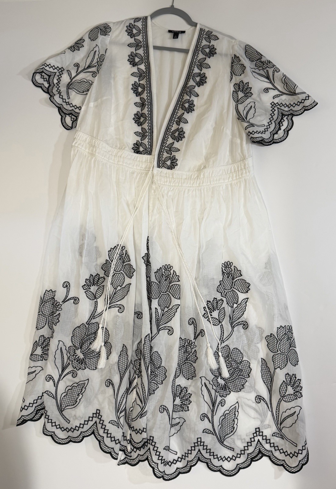 Torrid Floral Embroidered Maxi Kimono Whisper White Size 0XL NWOT