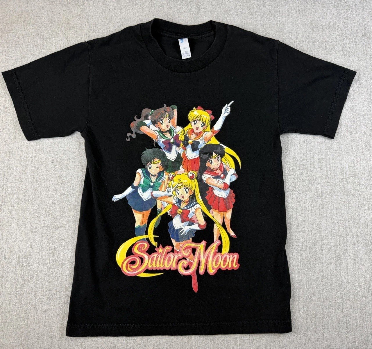 Sailor Moon Black Graphic T-Shirt Small Anime Manga Magical Girl Tee