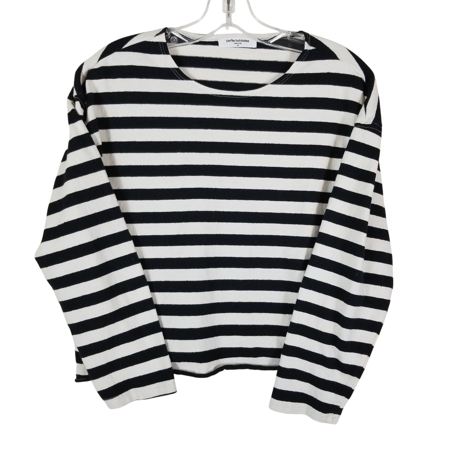 Perfect White Tee Long Sleeve Top Women S Black White Striped Recycled Cotton