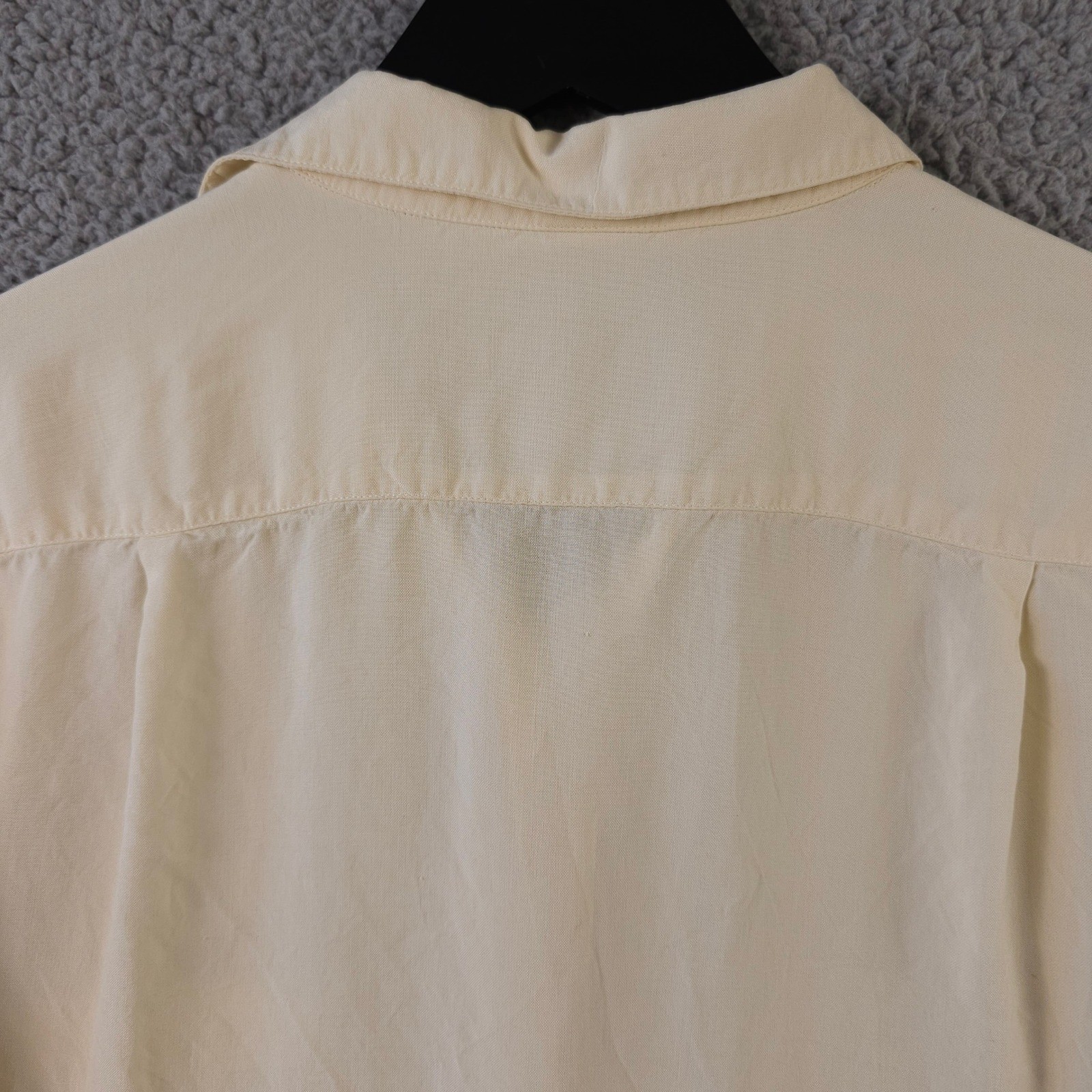 Vintage J Crew Shirt Women Small Cream Silk Long Sleeve Button Up 90s Y2K Preppy