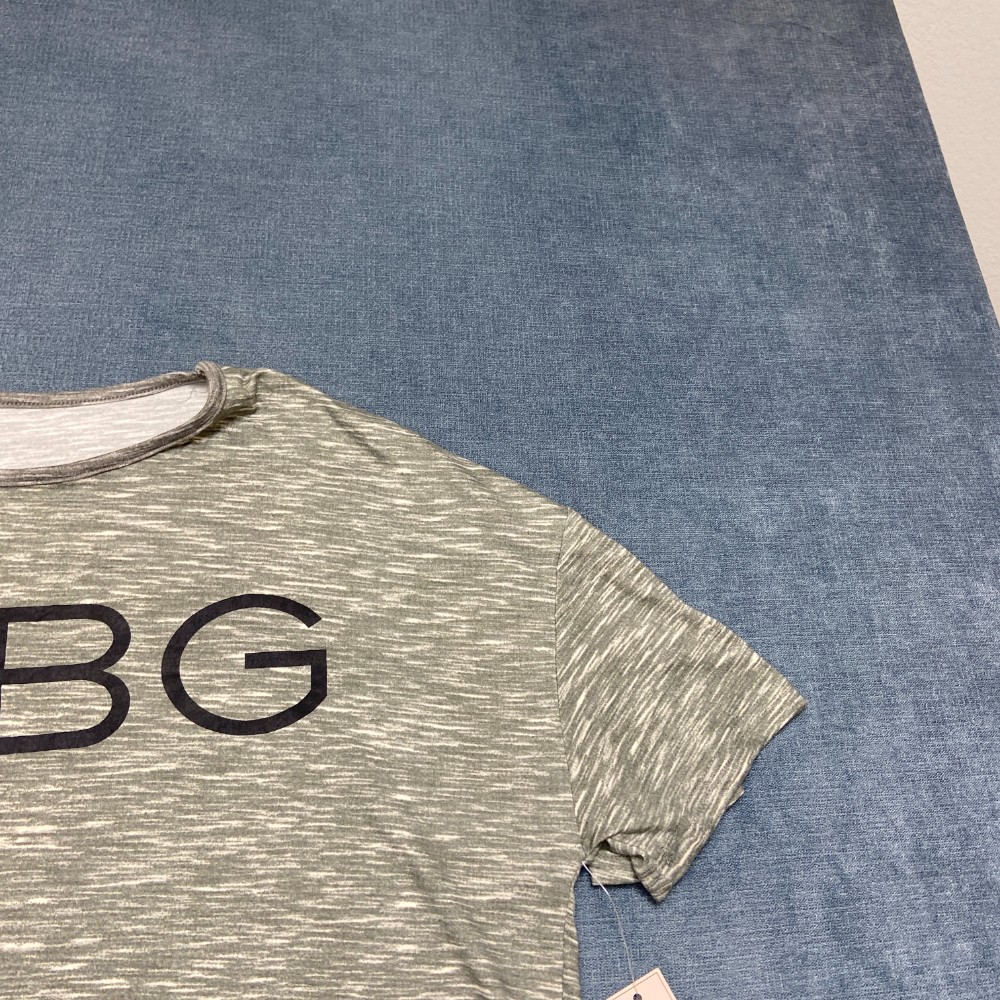 BCBGeneration Cropped Top Womens L Heather Charcoal All Day Comfort Streetwear